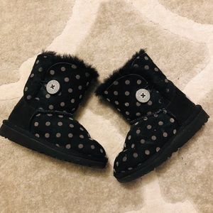 UGG Kids Girl’s Bailey Button Polka Dot Boots